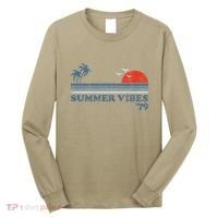 Summer Vibes Beach Retro Sunset 70S Long Sleeve Shirt thumb 0