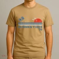 Summer Vibes Beach Retro Sunset 70S T-Shirt thumb 3