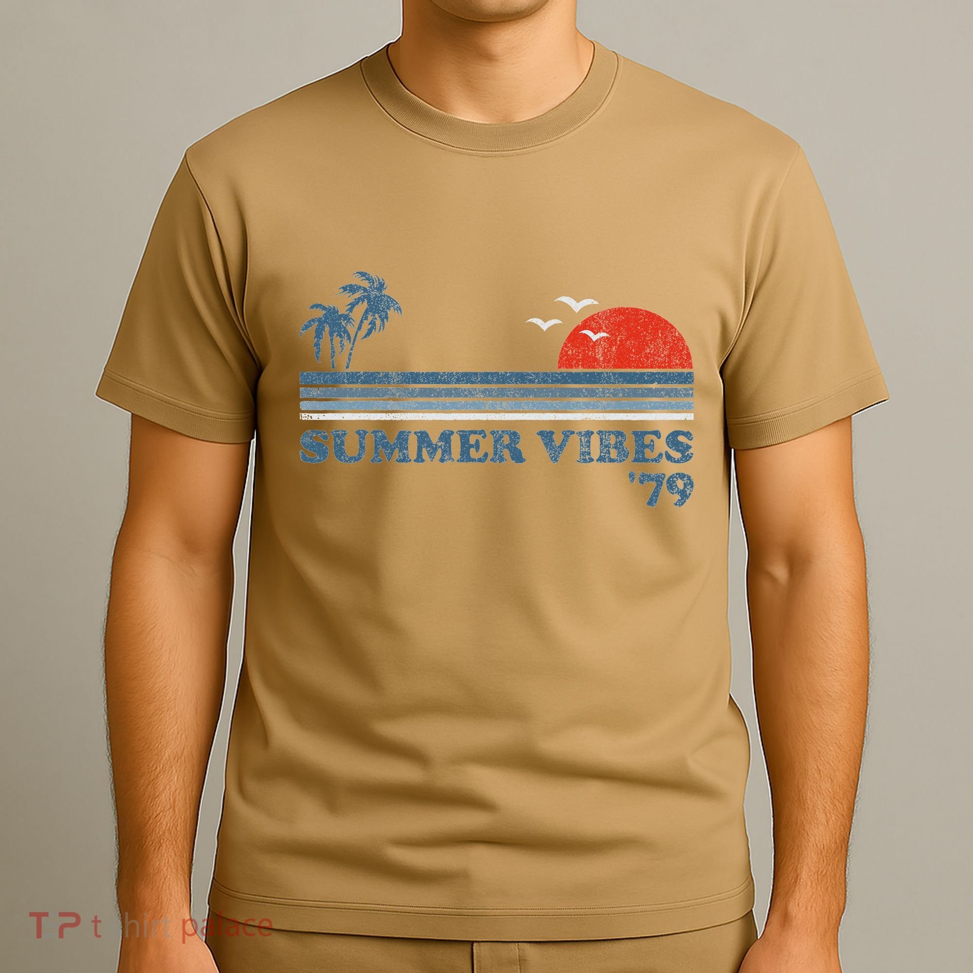 Summer Vibes Beach Retro Sunset 70S T-Shirt
