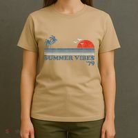 Summer Vibes Beach Retro Sunset 70S T-Shirt thumb 4