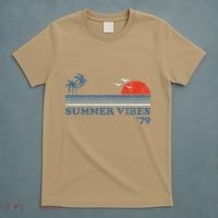 Summer Vibes Beach Retro Sunset 70S T-Shirt thumb 5