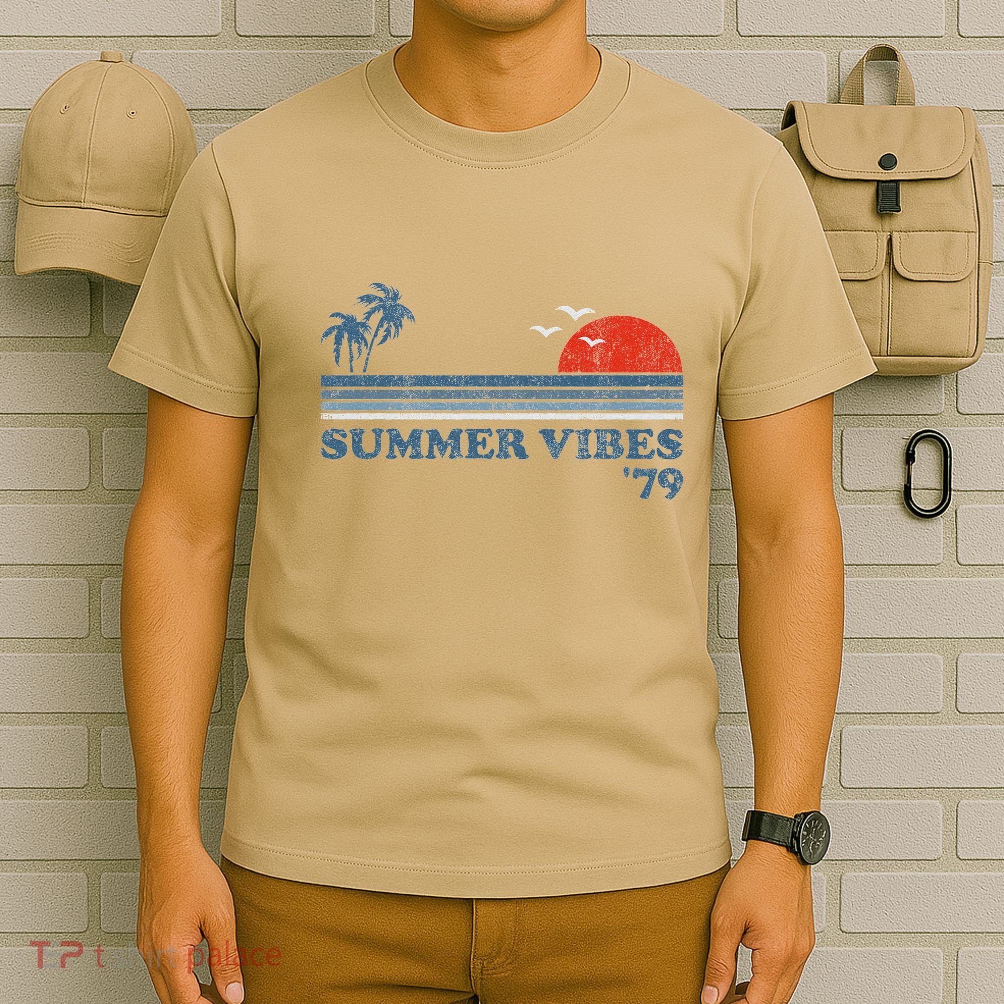 Summer Vibes Beach Retro Sunset 70S T-Shirt