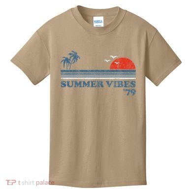 Summer Vibes Beach Retro Sunset 70S Kids T-Shirt