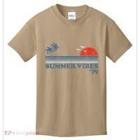 Summer Vibes Beach Retro Sunset 70S Kids T-Shirt thumb 0