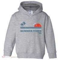 Summer Vibes Beach Retro Sunset 70S Toddler Hoodie thumb 0