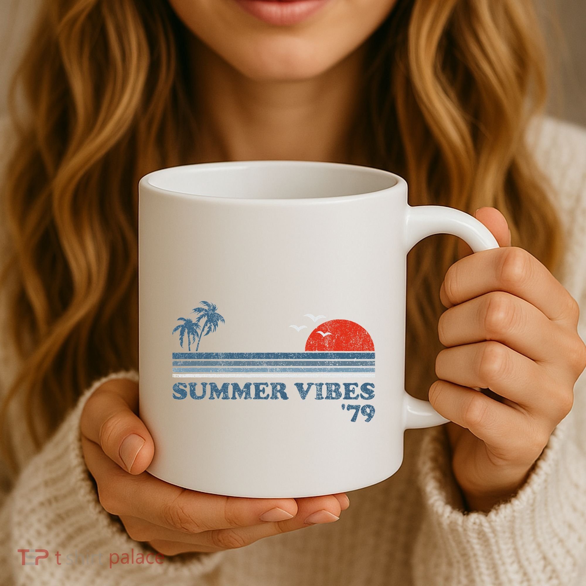 Summer Vibes Beach Retro Sunset 70S Coffee Mug