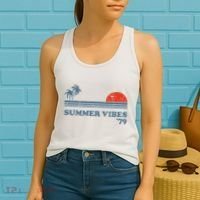Summer Vibes Beach Retro Sunset 70S Women's Tank Top thumb 2