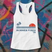Summer Vibes Beach Retro Sunset 70S Women's Tank Top thumb 3