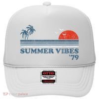 Summer Vibes Beach Retro Sunset 70S Hat thumb 0