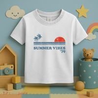 Summer Vibes Beach Retro Sunset 70S Toddler T-Shirt thumb 3
