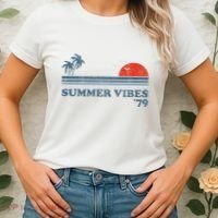 Summer Vibes Beach Retro Sunset 70S Women's T-Shirt thumb 2