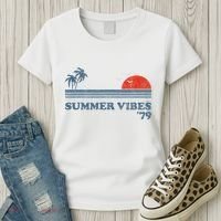 Summer Vibes Beach Retro Sunset 70S Women's T-Shirt thumb 3