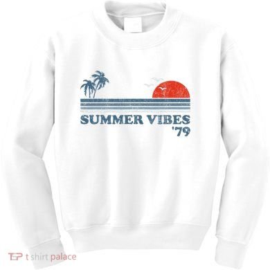 Summer Vibes Beach Retro Sunset 70S Kids Sweatshirt