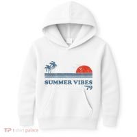 Summer Vibes Beach Retro Sunset 70S Kids Hoodie thumb 0