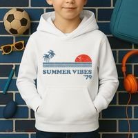 Summer Vibes Beach Retro Sunset 70S Kids Hoodie thumb 2