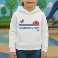 Summer Vibes Beach Retro Sunset 70S Kids Hoodie thumb 3