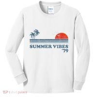 Summer Vibes Beach Retro Sunset 70S Kids Long Sleeve Shirt thumb 0