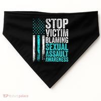 Stop Victim Blaming American Flag Sexual Assault Awareness USA-Made Doggie Bandana thumb 0