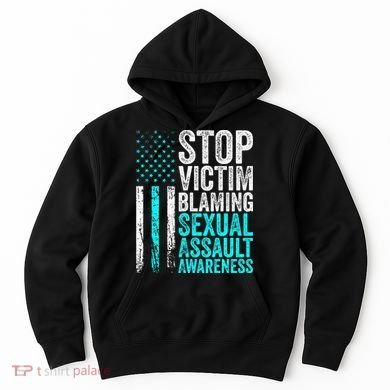 Stop Victim Blaming American Flag Sexual Assault Awareness Hoodie