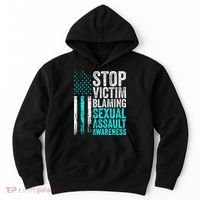 Stop Victim Blaming American Flag Sexual Assault Awareness Hoodie thumb 0
