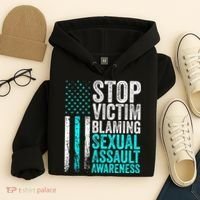 Stop Victim Blaming American Flag Sexual Assault Awareness Hoodie thumb 4