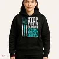Stop Victim Blaming American Flag Sexual Assault Awareness Hoodie thumb 5
