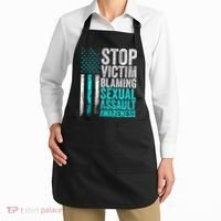 Stop Victim Blaming American Flag Sexual Assault Awareness Apron thumb 2