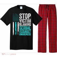 Stop Victim Blaming American Flag Sexual Assault Awareness Pajama Set thumb 0