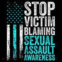 Stop Victim Blaming American Flag Sexual Assault Awareness Women's Hoodie thumb 2