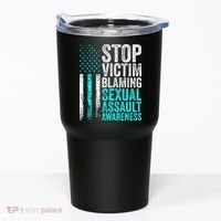 Stop Victim Blaming American Flag Sexual Assault Awareness Tumbler thumb 0