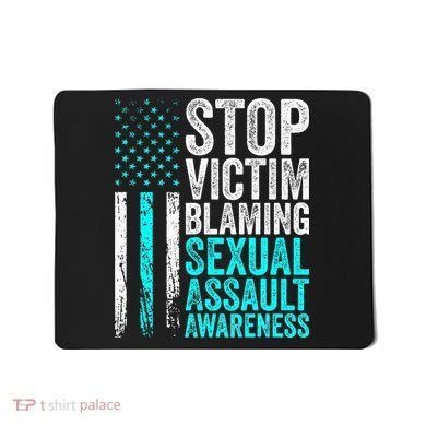 Stop Victim Blaming American Flag Sexual Assault Awareness Mousepad