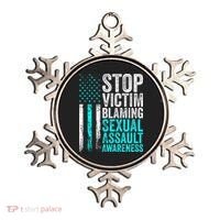 Stop Victim Blaming American Flag Sexual Assault Awareness Ornament thumb 0