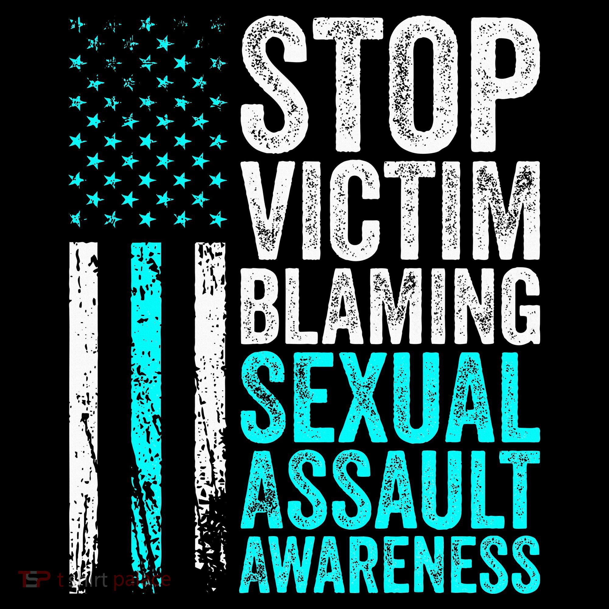 Stop Victim Blaming American Flag Sexual Assault Awareness Women's Tank Top