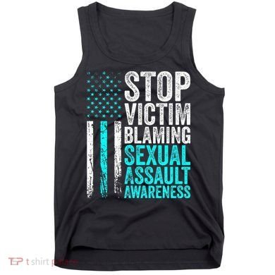 Stop Victim Blaming American Flag Sexual Assault Awareness Tank Top