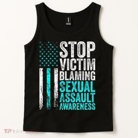 Stop Victim Blaming American Flag Sexual Assault Awareness Tank Top thumb 2