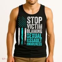 Stop Victim Blaming American Flag Sexual Assault Awareness Tank Top thumb 3