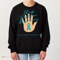Stop Victim Blaming Sexual Assault Awareness Women's Sweatshirt thumb 0