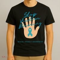 Stop Victim Blaming Sexual Assault Awareness T-Shirt thumb 3