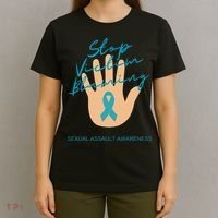 Stop Victim Blaming Sexual Assault Awareness T-Shirt thumb 4