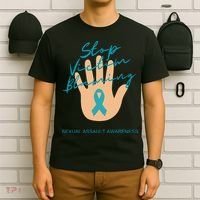 Stop Victim Blaming Sexual Assault Awareness T-Shirt thumb 6