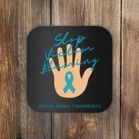 Stop Victim Blaming Sexual Assault Awareness Coaster thumb 0