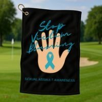 Stop Victim Blaming Sexual Assault Awareness Golf Towel thumb 1