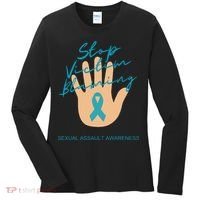 Stop Victim Blaming Sexual Assault Awareness Women's Long Sleeve Shirt thumb 0