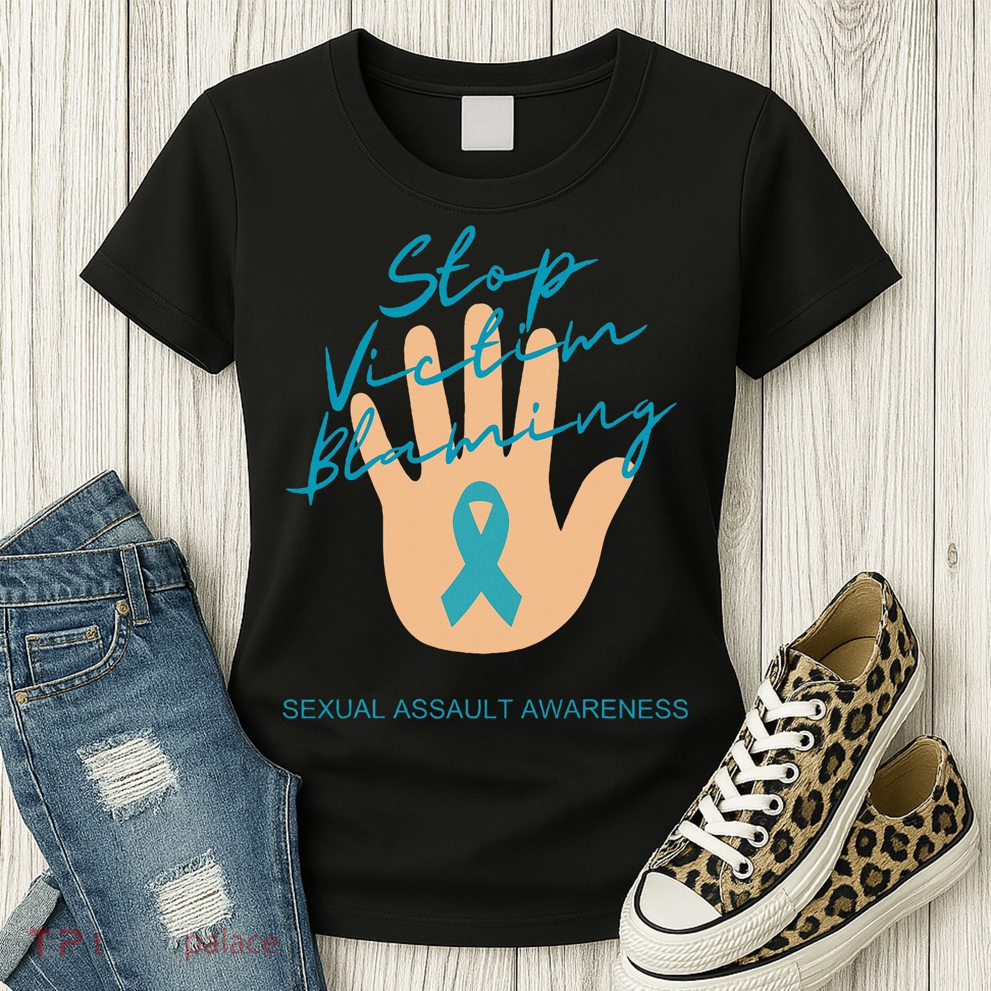 Stop Victim Blaming Sexual Assault Awareness Women's T-Shirt