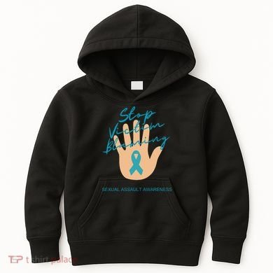 Stop Victim Blaming Sexual Assault Awareness Kids Hoodie