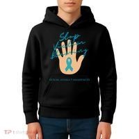 Stop Victim Blaming Sexual Assault Awareness Kids Hoodie thumb 4