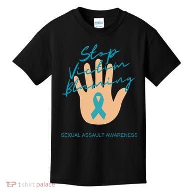 Stop Victim Blaming Sexual Assault Awareness Kids T-Shirt