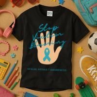 Stop Victim Blaming Sexual Assault Awareness Kids T-Shirt thumb 3