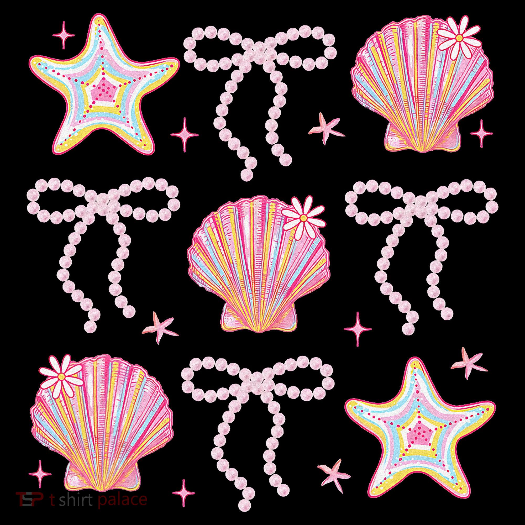 Summer Vibe Coquette Bow Pearl Clam Starfish Cotton Candy Coffee Mug