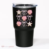 Summer Vibe Coquette Bow Pearl Clam Starfish Cotton Candy Tumbler thumb 0